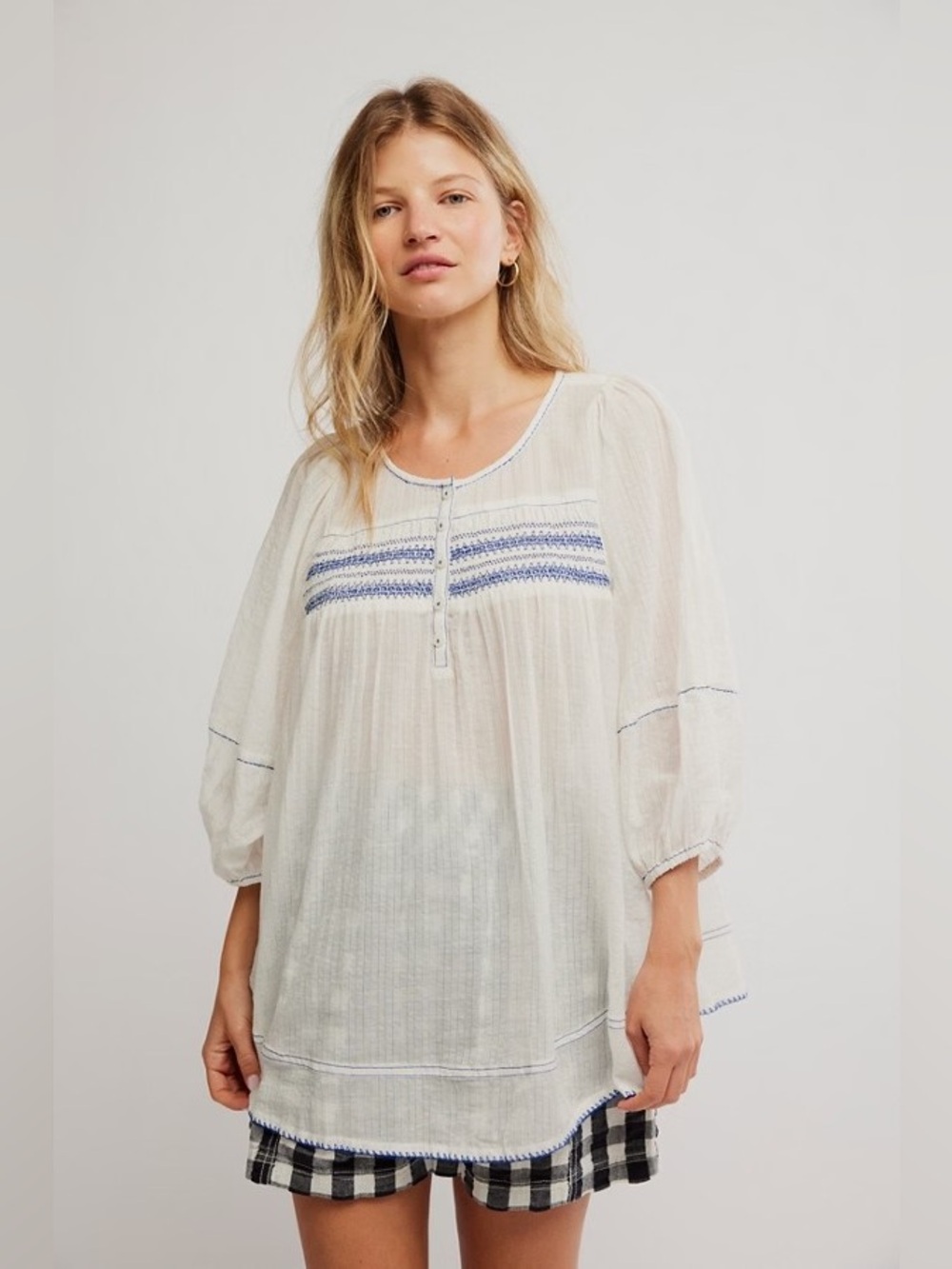 FREE PEOPLE DYLAN SMOCKED TUNIC